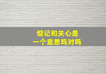 惦记和关心是一个意思吗对吗