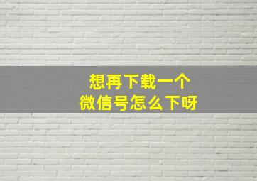 想再下载一个微信号怎么下呀