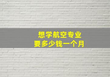 想学航空专业要多少钱一个月