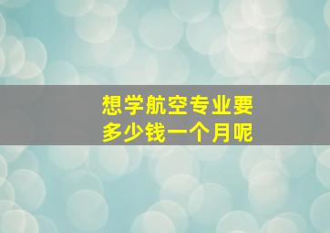 想学航空专业要多少钱一个月呢