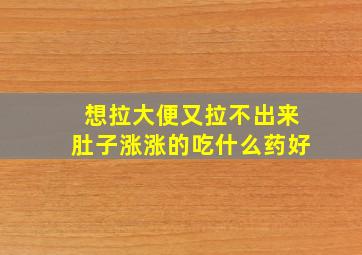 想拉大便又拉不出来肚子涨涨的吃什么药好