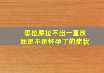 想拉屎拉不出一直放屁是不是怀孕了的症状