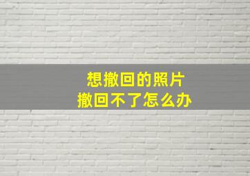 想撤回的照片撤回不了怎么办