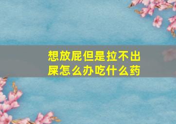 想放屁但是拉不出屎怎么办吃什么药