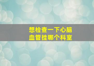 想检查一下心脑血管挂哪个科室