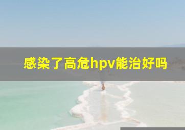 感染了高危hpv能治好吗