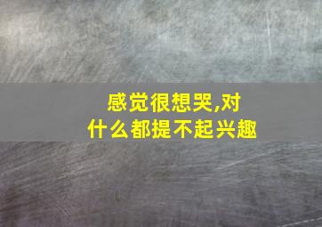 感觉很想哭,对什么都提不起兴趣