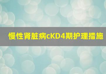 慢性肾脏病cKD4期护理措施