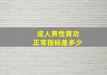 成人男性肾功正常指标是多少