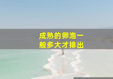 成熟的卵泡一般多大才排出