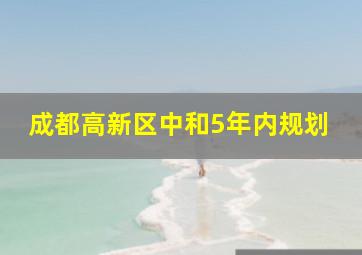 成都高新区中和5年内规划