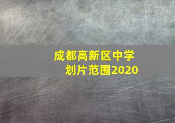 成都高新区中学划片范围2020