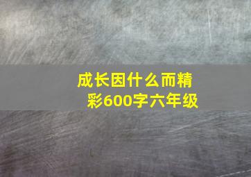 成长因什么而精彩600字六年级