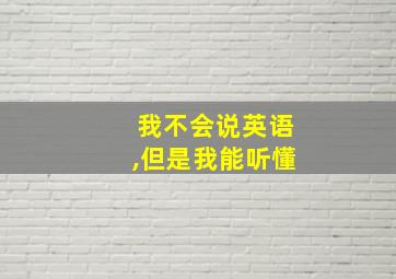 我不会说英语,但是我能听懂