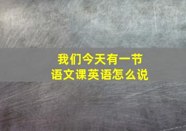 我们今天有一节语文课英语怎么说