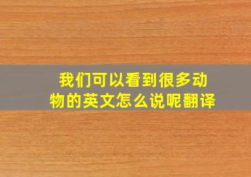 我们可以看到很多动物的英文怎么说呢翻译