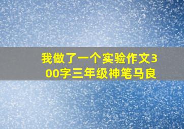 我做了一个实验作文300字三年级神笔马良