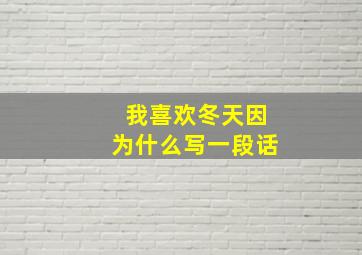 我喜欢冬天因为什么写一段话