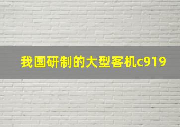 我国研制的大型客机c919