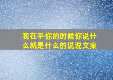 我在乎你的时候你说什么就是什么的说说文案