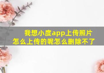 我想小度app上传照片怎么上传的呢怎么删除不了