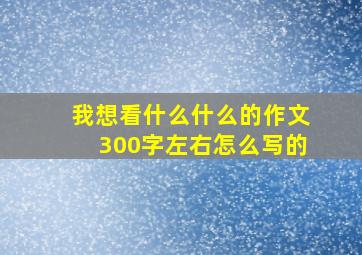 我想看什么什么的作文300字左右怎么写的