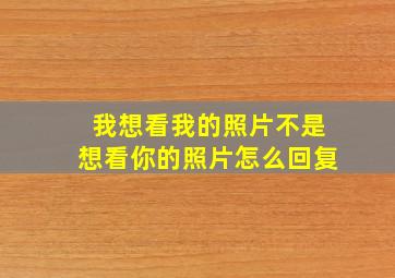 我想看我的照片不是想看你的照片怎么回复