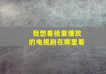 我想看杨紫播放的电视剧在哪里看