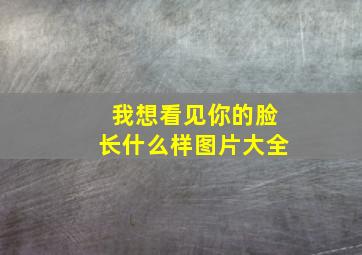 我想看见你的脸长什么样图片大全