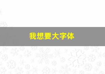 我想要大字体