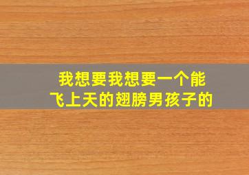 我想要我想要一个能飞上天的翅膀男孩子的