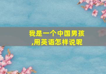 我是一个中国男孩,用英语怎样说呢