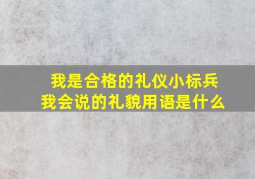 我是合格的礼仪小标兵我会说的礼貌用语是什么