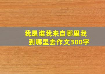 我是谁我来自哪里我到哪里去作文300字