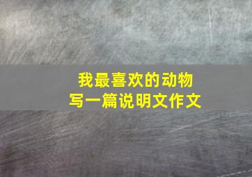 我最喜欢的动物写一篇说明文作文