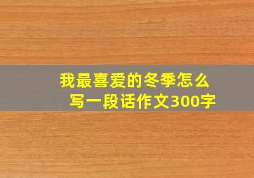 我最喜爱的冬季怎么写一段话作文300字