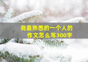 我最熟悉的一个人的作文怎么写300字