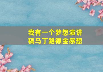 我有一个梦想演讲稿马丁路德金感想