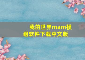 我的世界mam模组软件下载中文版