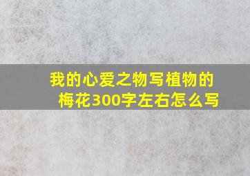 我的心爱之物写植物的梅花300字左右怎么写