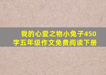 我的心爱之物小兔子450字五年级作文免费阅读下册