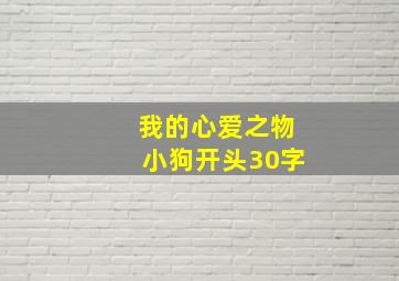 我的心爱之物小狗开头30字