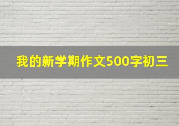 我的新学期作文500字初三