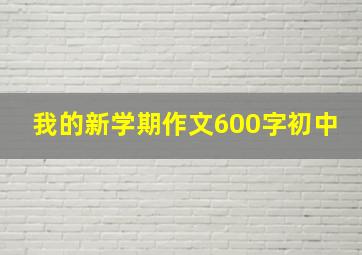 我的新学期作文600字初中