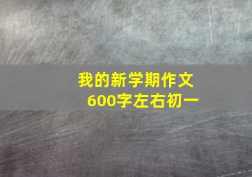 我的新学期作文600字左右初一