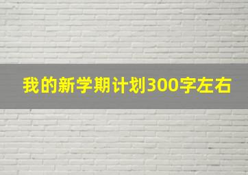 我的新学期计划300字左右