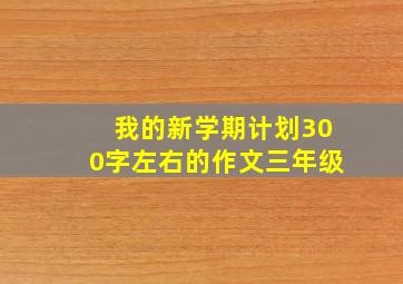 我的新学期计划300字左右的作文三年级