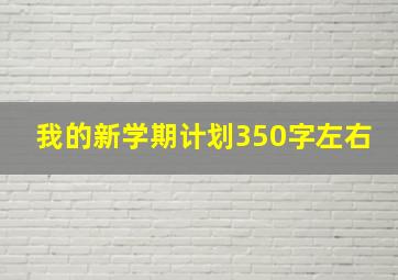 我的新学期计划350字左右