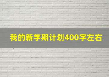 我的新学期计划400字左右