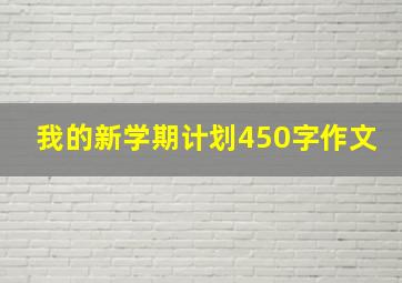 我的新学期计划450字作文